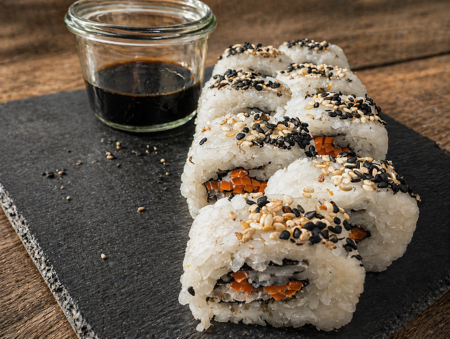 Sushis carotte, radis et fromage fondant